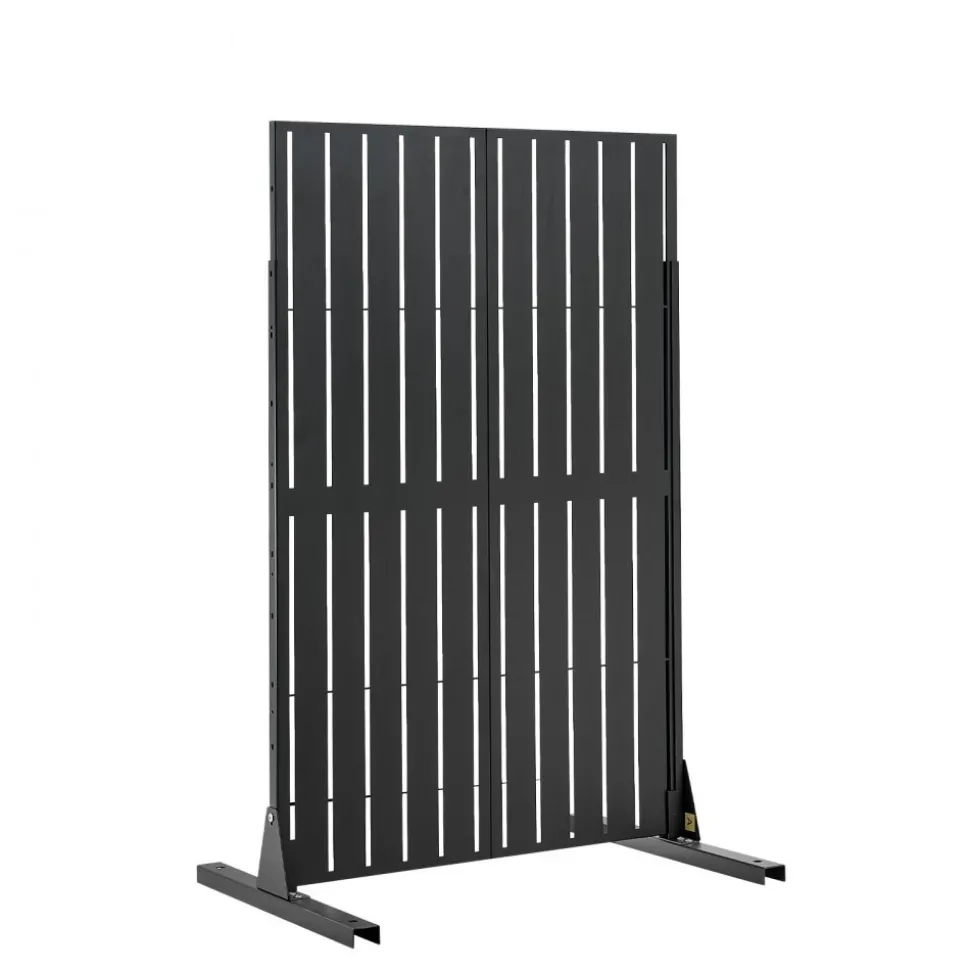 VEVOR Metal Privacy Screen, 44" W x 72" H Freestanding Modern Privacy Fence, Garden Divider Panel with Extended Base & Reinforcement Fixed, Freestanding Outdoor Divider for Garden, Indoor, Courtyard