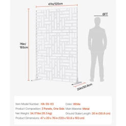 VEVOR Metal Privacy Screen, 47