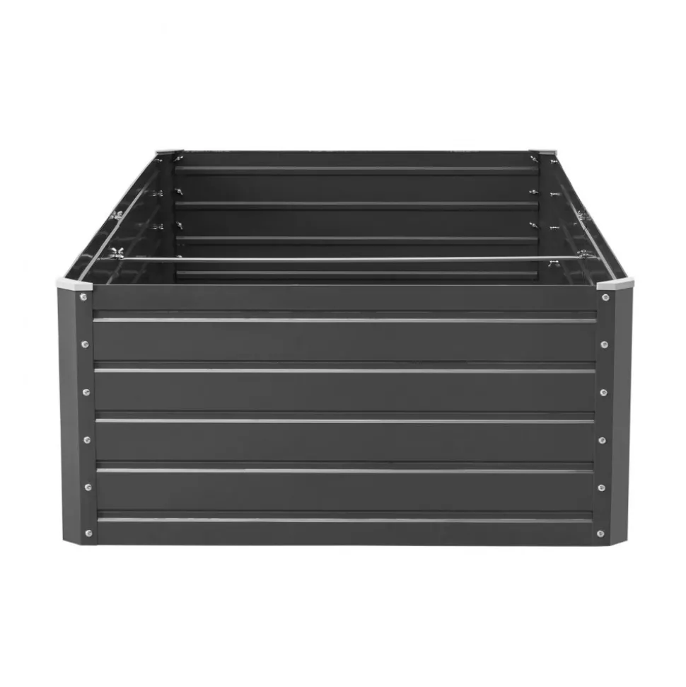 VEVOR Metal Raised Garden Bed, 6.7 x 3 x 1.5 ft Outdoor Galvalume Planter Garden Box, Open Bottom Design, Large Planter Raised Bed for Growing Vegetables, Flowers, Herbs, and Succulents, Gray
