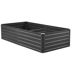 VEVOR Metal Raised Garden Bed, 6.7 x 3 x 1.5 ft Outdoor Galvalume Planter Garden Box, Open Bottom Design, Large Planter Raised Bed for Growing Vegetables, Flowers, Herbs, and Succulents, Gray