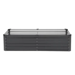VEVOR Metal Raised Garden Bed, 4 x 2 x 1 ft Oval Outdoor Galvanized Planter Garden Box, Open Bottom Design, Large Planter Raised Bed for Growing Vegetables, Flowers, and Succulents, Galvanized Color
