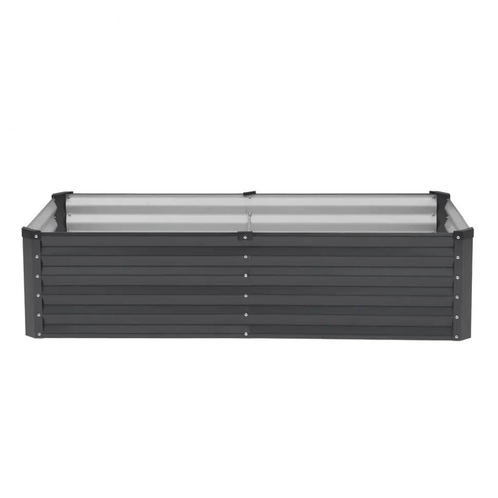 VEVOR Metal Raised Garden Bed, 4 x 2 x 1 ft Oval Outdoor Galvanized Planter Garden Box, Open Bottom Design, Large Planter Raised Bed for Growing Vegetables, Flowers, and Succulents, Galvanized Color