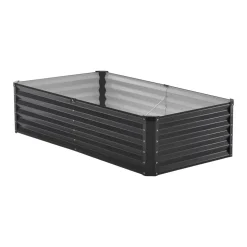 VEVOR Metal Raised Garden Bed, 4 x 2 x 1 ft Oval Outdoor Galvanized Planter Garden Box, Open Bottom Design, Large Planter Raised Bed for Growing Vegetables, Flowers, and Succulents, Galvanized Color