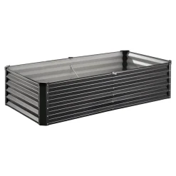 VEVOR Metal Raised Garden Bed, 4 x 2 x 1 ft Oval Outdoor Galvanized Planter Garden Box, Open Bottom Design, Large Planter Raised Bed for Growing Vegetables, Flowers, and Succulents, Galvanized Color