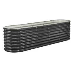 VEVOR Metal Raised Garden Bed, 6 x 3 x 2 ft Outdoor Galvanized Planter Garden Box, Open Bottom Design, Large Planter Raised Bed for Growing Vegetables, Flowers, Herbs, and Succulents, Dark Gray
