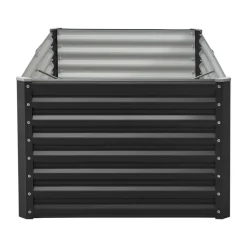 VEVOR Metal Raised Garden Bed, 8 x 4 x 1 ft Outdoor Galvalume Planter Garden Box, Open Bottom Design, Large Planter Raised Bed for Growing Vegetables, Flowers, Herbs, and Succulents, Dark Gray