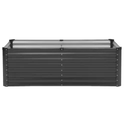 VEVOR Metal Raised Garden Bed, 6 x 3 x 2 ft Outdoor Galvanized Planter Box, with Open Bottom, Large Planter Raised Bed for Gardening Vegetables, Flowers, Herbs, and Succulent Plants, Dark Gray