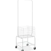 VEVOR Metal Rolling Laundry Basket with Hanging Garment Rack, Height Adjustment Laundry Hamper Cart with Basket Load and Shelf Load, Storage Organizer with Heavy Duty Lockable Wheels