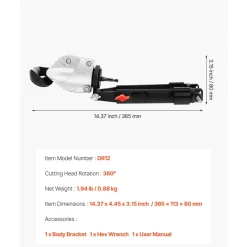 VEVOR Metal Shear/Cutter Drill Attachment, Sheet Metal Cutter with 360-Degree Pivoting Head, Sharp Blades,Ideal for 18 GA Galvanized Steel, 20 GA Stainless Steel, Aluminum Plate, Plastic, Cardboard