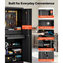VEVOR Metal Storage Cabinet, 180 lbs Shelf Load Capacity, 70.87