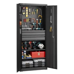 VEVOR Metal Storage Cabinet, 180 lbs Shelf Load Capacity, 70.87