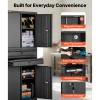 VEVOR Metal Storage Cabinet, 180 lbs Shelf Load Capacity, 70.87" Tall Garage Tool Storage Cabinet with 4 Locking Doors and Adjustable Shelves, 2 Drawers, for Garage, Home, Office, Utility Room, Black