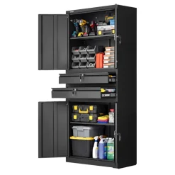 VEVOR Metal Storage Cabinet, 180 lbs Shelf Load Capacity, 70.87