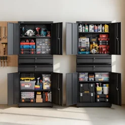 VEVOR Metal Storage Cabinet, 180 lbs Shelf Load Capacity, 70.87