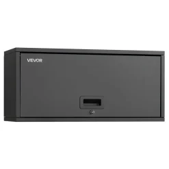 VEVOR Metal Wall Cabinet, 27.56W x 12.01D x 14.02H Inch, Floating Garage Tool Cabinet with Up-Flip Door, 120 lbs Load per Shelf, Fit for Garage, Basement, Kitchen, Warehouse, Assembly Required