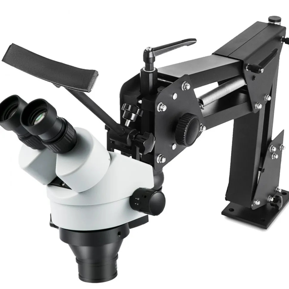 VEVOR Micro Inlaid Mirror Multi-Directional Microscope with Spring Bracket Multi-Directional Micro-Setting Microscope Microscope Gem Diamond Setting Machine with Stand Jewelry Tools 7X-45X