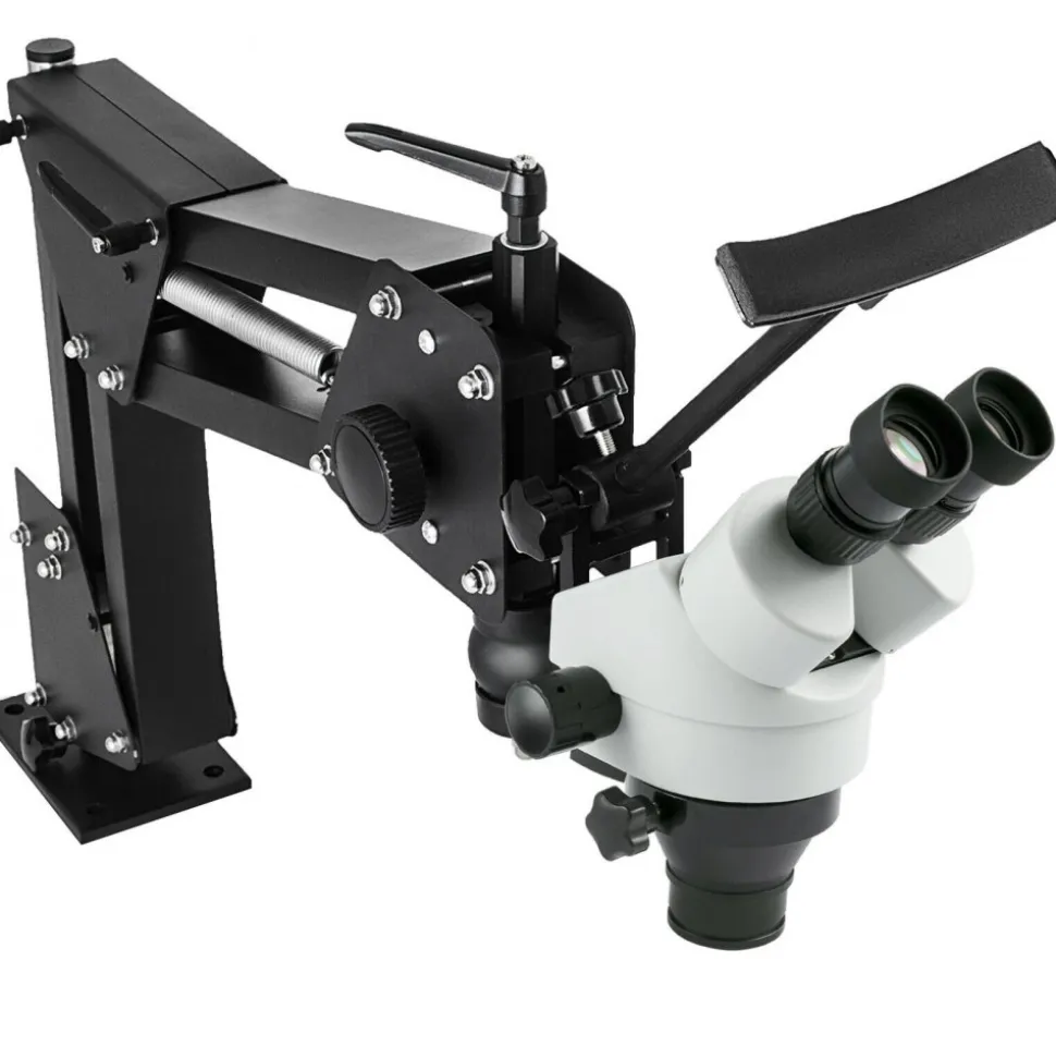 VEVOR Micro Inlaid Mirror Multi-Directional Microscope with Spring Bracket Multi-Directional Micro-Setting Microscope Microscope Gem Diamond Setting Machine with Stand Jewelry Tools 7X-45X