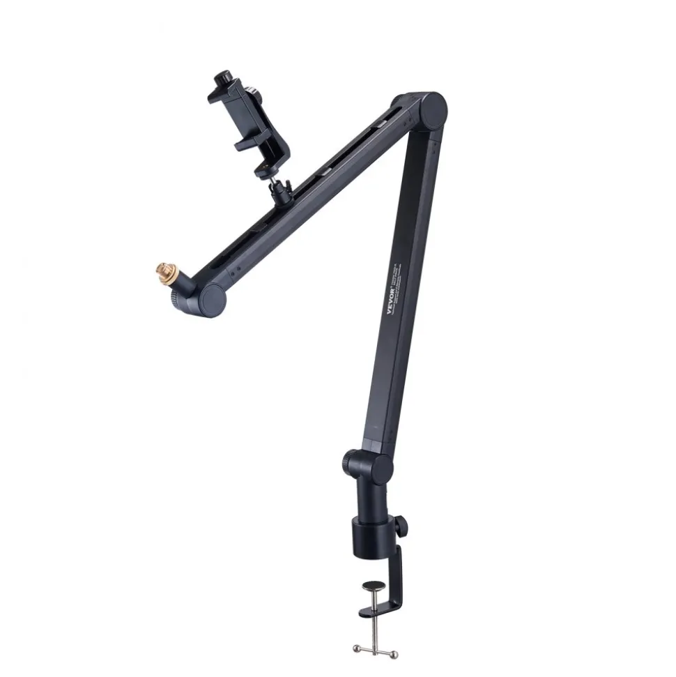 VEVOR Microphone Boom Arm with Desk Mount, 360° Rotatable, Adjustable Mic Stand with 3/8" to 5/8" Adapter Port, for Recording Blue Yeti Hyperx Quadcast Blue Snowball Shure SM7B Audio Technica