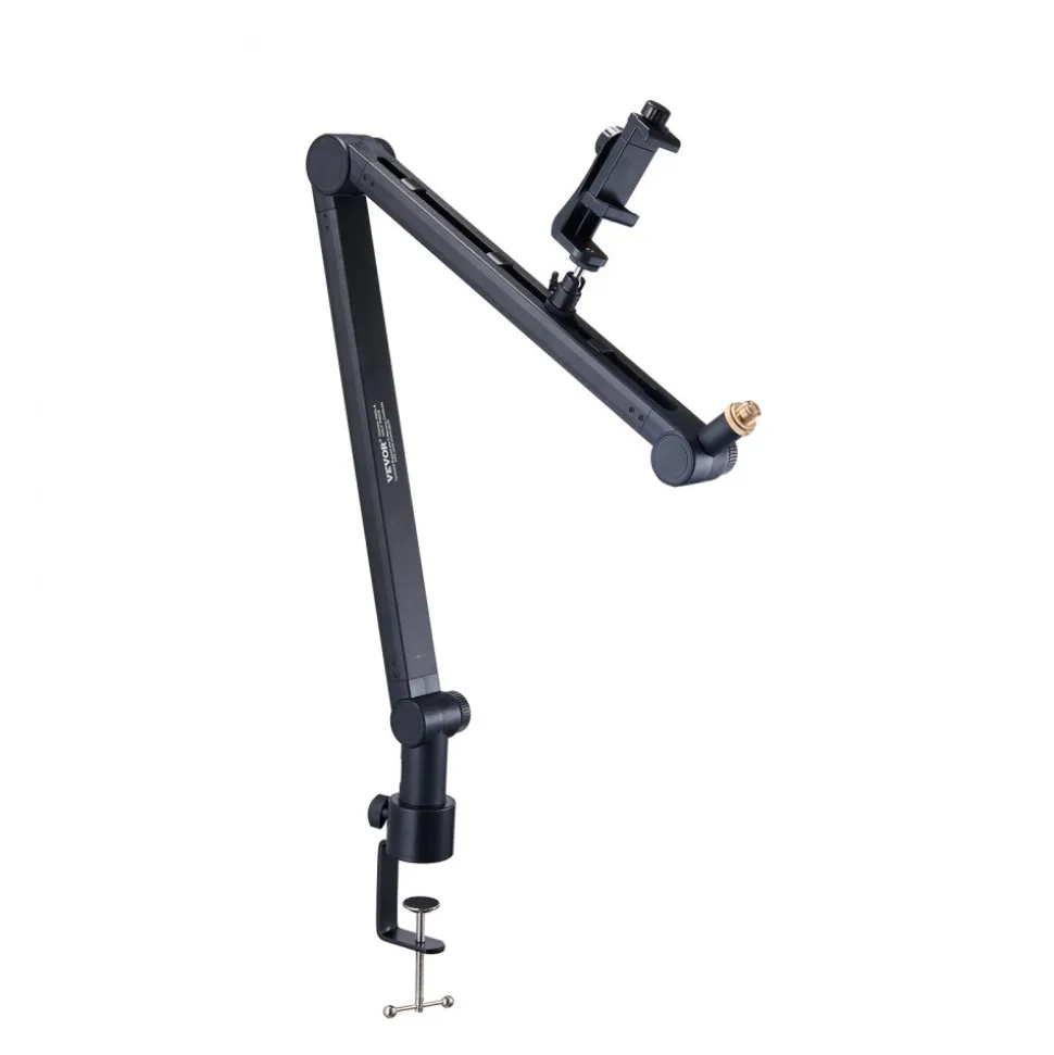 VEVOR Microphone Boom Arm with Desk Mount, 360° Rotatable, Adjustable Mic Stand with 3/8" to 5/8" Adapter Port, for Recording Blue Yeti Hyperx Quadcast Blue Snowball Shure SM7B Audio Technica