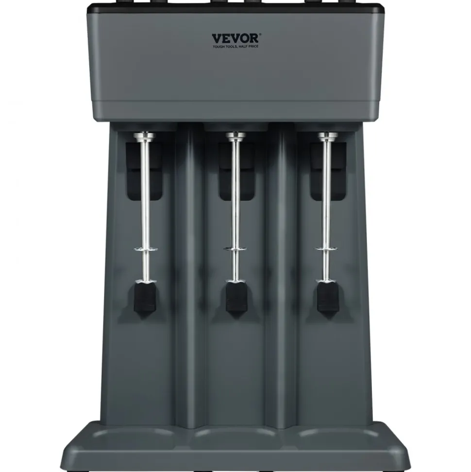 VEVOR Milkshake Machine, 375W x 3 Milkshake Maker Mixer, Triple Head Drink Mixer Blender Machine, 3-Speed Milkshake Blender with 3 x 820ml Stainless Steel Cup for Commercial