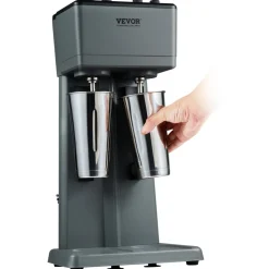 VEVOR Milkshake Machine, 375W x 2 Milkshake Maker Mixer, Dual Head Drink Mixer Blender Machine, 3-Speed Milkshake Blender with 2 x 820ml Stainless Steel Cup for Commercial