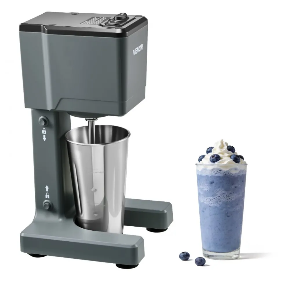 VEVOR Milkshake Maker, 150W Milk Shake Maker Mixer, Single Head Drink Mixer Blender Machine, Dual-Speed Adjustment Milkshake Blender with Stainless Steel Cup, for Home, Kitchen, Bar & Beverage Shop