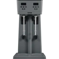 VEVOR Milkshake Maker, 375W x 2 Electric Milkshake Machine, Commercial Double Heads Drink Mixer Blender, LED Intelligent Microswitch, 3-Speed Milkshake Mixer with 2 x 820 ml Stainless Steel Cups
