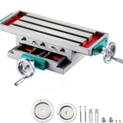 VEVOR Milling Working Table 17.7 X 6.7 Inch, Compound Milling Machine Work Table 2 Axis 4 Ways Move, Multifunction Milling Working Table Heavy-duty Structure,for Milling and Drilling Machine