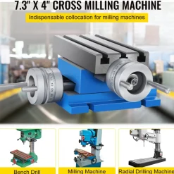VEVOR Milling Working Table - 7.3 X 4 Inch Worktable - Compound Slide Table Milling Working Cross Table Machine for All Drill Stands Bench Drilling Milling Machine (7.3" X 4")