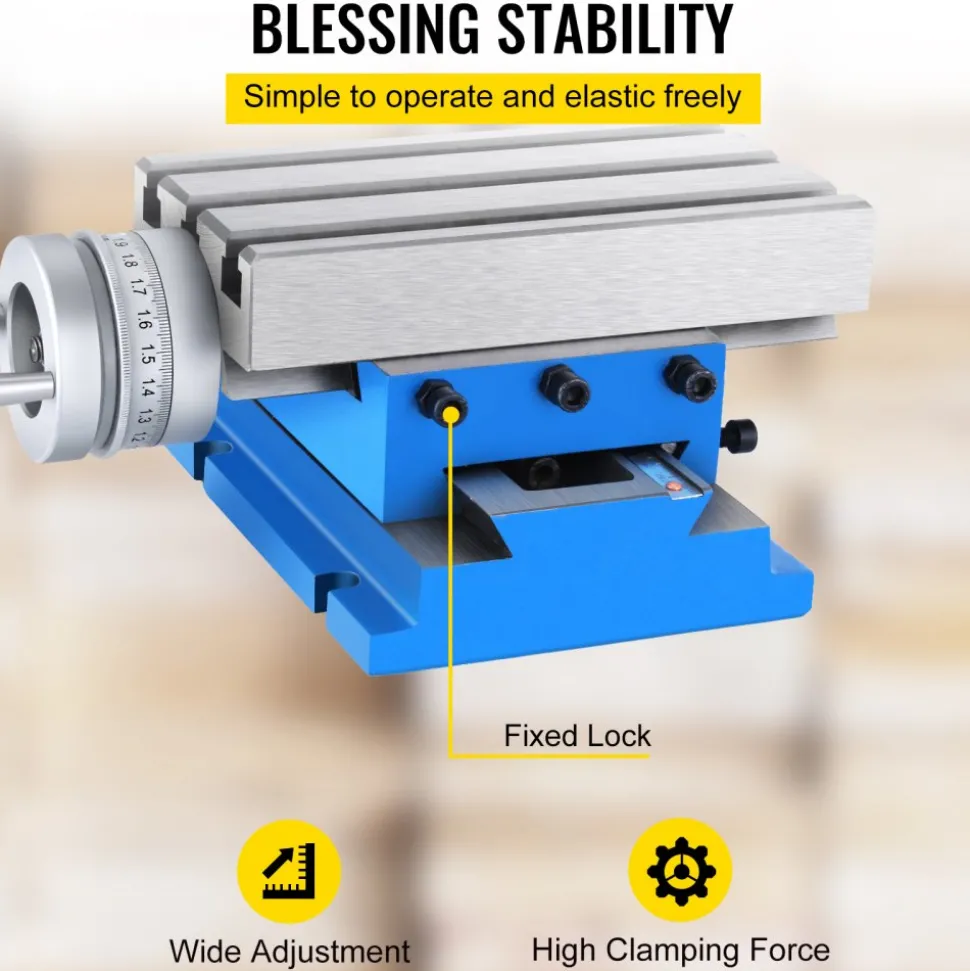 VEVOR Milling Working Table - 7.3 X 4 Inch Worktable - Compound Slide Table Milling Working Cross Table Machine for All Drill Stands Bench Drilling Milling Machine (7.3" X 4")