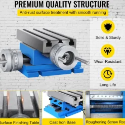VEVOR Milling Working Table - 7.3 X 4 Inch Worktable - Compound Slide Table Milling Working Cross Table Machine for All Drill Stands Bench Drilling Milling Machine (7.3