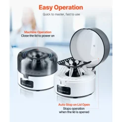 VEVOR Mini Centrifuge Machine, 3013xg RCF Electric Laboratory Centrifuge Machine with 2-in-1 Rotor for 0.2/1.5/2ml Tube Capacity, Fixed Speed 7000r/min, Low Noise, Widely Used in Various Experiments