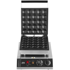 VEVOR Mini Dutch Pancake Maker, 25PCS 43mm Diameter Dorayaki Baker Machine, 1700W Commercial Electric Poffertjes Grill, Non-stick Stainless Steel, Temp & Time Control, for Home Kitchen Restaurant