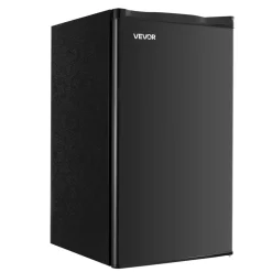 VEVOR Mini Fridge, 3.2 Cu.Ft, Single Door Compact Refrigerator, Adjustable Temperature, Glass Shelf, Energy Efficient Small Refrigerator, Reversible Door, Low Noise, for Bedroom Dorm Office, Black