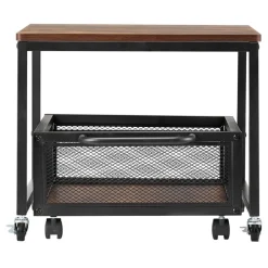 VEVOR Mini Fridge Stand with Storage, 198 lbs Mini Fridge Table with Movable Storage Cart & Swivel Wheels, Beverage Refrigerator Stand for Coffee Bar, Mini Fridge Organizer for Home Dorm, Light Brown