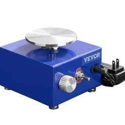 VEVOR Mini Pottery Wheel, for Kids or Beginners, 2 Turntables 2.6in/3.9in Ceramic Wheel Machine, Adjustable 0-300RPM Speed ABS Detachable Basin, 17 Pottery Accessories, Work Art Craft DIY, 30W, Blue