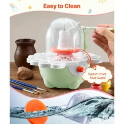 VEVOR Mini Pottery Wheel, 2 in and 3 in Turntables, Adjustable Speed, Electric Clay Wheel for Kids and Beginners, Complete Pottery Set with Clay Sculpting Tools, Gift for Boys and Girls, Green