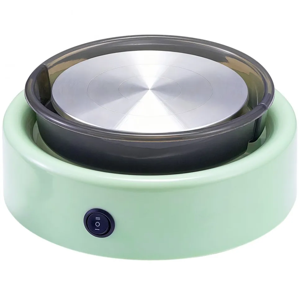 VEVOR Mini Pottery Wheel, 6 inch Turntable, Forward and Reverse Rotation, Adjustable Speed, Electric Clay Wheel for Kids and Beginners, with Shaping Tools, for Home DIY, Pottery Classes, Green