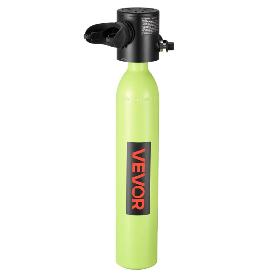 VEVOR Mini Scuba Tank, 1L Portable Diving Tank for Underwater Breathing, Reusable Lung Diving Cylinder up to 20 Minutes Dive Time, Emergency Rescue Pony Bottle with Adapter & Goggles for Snorkeling
