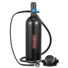 VEVOR Mini Scuba Tank, 1.9L Portable Diving Tank for Underwater Breathing, Reusable Lung Diving Cylinder up to 35 Minutes Dive Time, Emergency Rescue Pony Bottle with Backpack & Case for Snorkeling