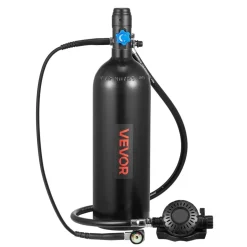 VEVOR Mini Scuba Tank, 1.9L Portable Diving Tank for Underwater Breathing, Reusable Lung Diving Cylinder up to 35 Minutes Dive Time, Emergency Rescue Pony Bottle with Backpack & Case for Snorkeling