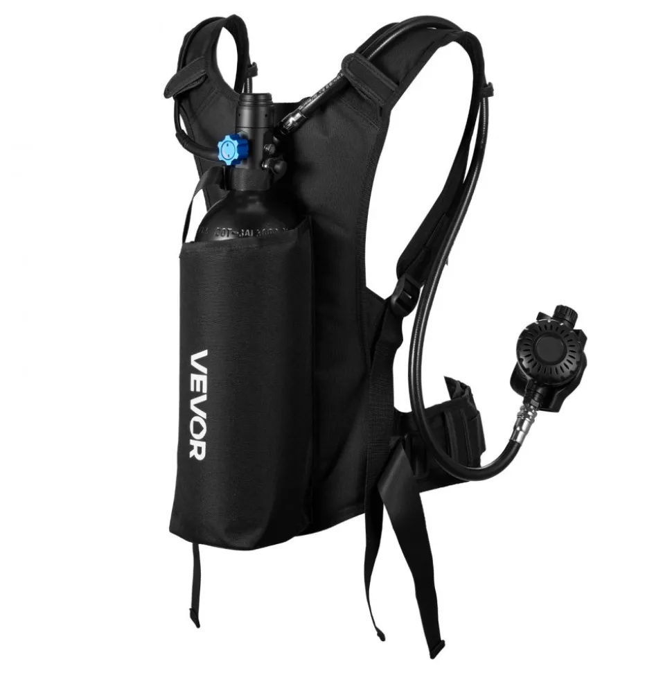VEVOR Mini Scuba Tank, 1.9L Portable Diving Tank for Underwater Breathing, Reusable Lung Diving Cylinder up to 35 Minutes Dive Time, Emergency Rescue Pony Bottle with Backpack & Case for Snorkeling