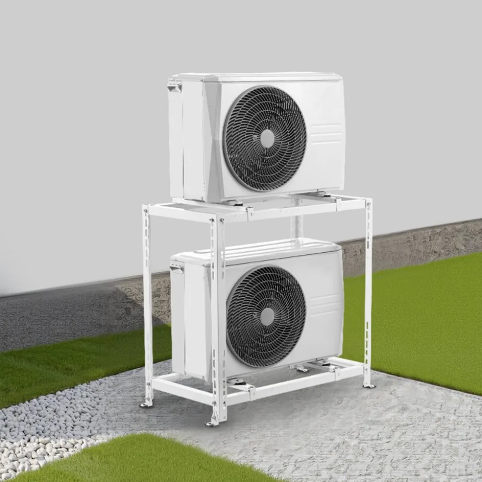 VEVOR Mini Split Ground Stand, Anti-Vibration Mini Split Stand for 9000-18000 BTU Ductless Air Conditioner Heat Pump, Heavy Duty AC Base Bracket Floor Mount w/ 551LBS Max. Load,Dual Levels
