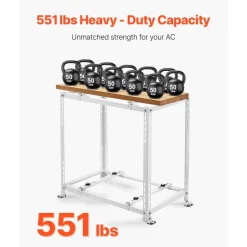 VEVOR Mini Split Ground Stand, Anti-Vibration Mini Split Stand for 9000-18000 BTU Ductless Air Conditioner Heat Pump, Heavy Duty AC Base Bracket Floor Mount w/ 551LBS Max. Load,Dual Levels