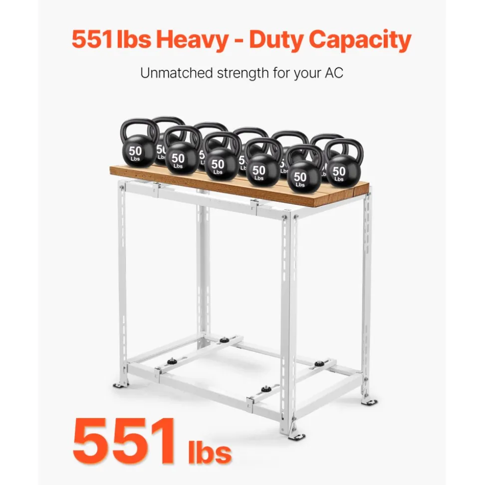 VEVOR Mini Split Ground Stand, Anti-Vibration Mini Split Stand for 9000-18000 BTU Ductless Air Conditioner Heat Pump, Heavy Duty AC Base Bracket Floor Mount w/ 551LBS Max. Load,Dual Levels