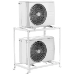 VEVOR Mini Split Ground Stand, Anti-Vibration Mini Split Stand for 9000-18000 BTU Ductless Air Conditioner Heat Pump, Heavy Duty AC Base Bracket Floor Mount w/ 551LBS Max. Load,Dual Levels