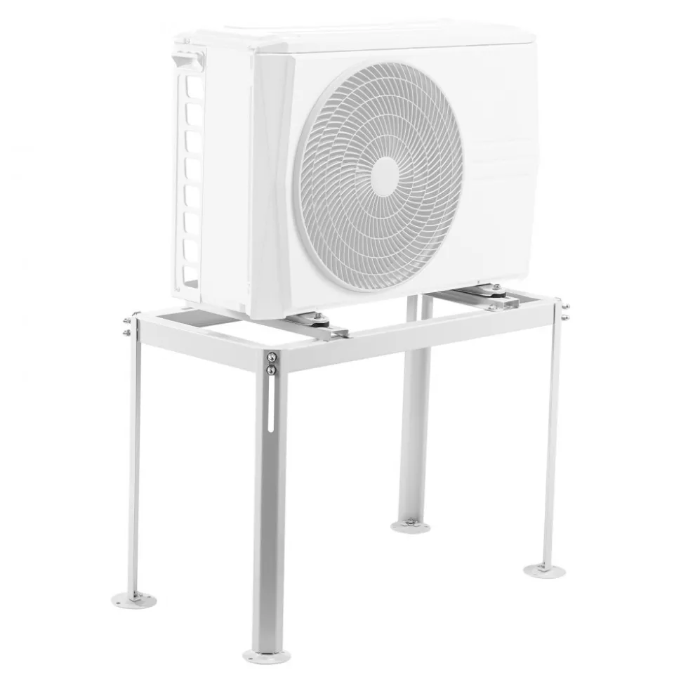 VEVOR Mini Split Ground Stand, Adjustable Anti-Vibration Mini Split Stand for 9000-18000 BTU Ductless Air Conditioner Heat Pump, Heavy Duty AC Base Bracket Floor Mount w/ 441LBS Max. Load Capacity
