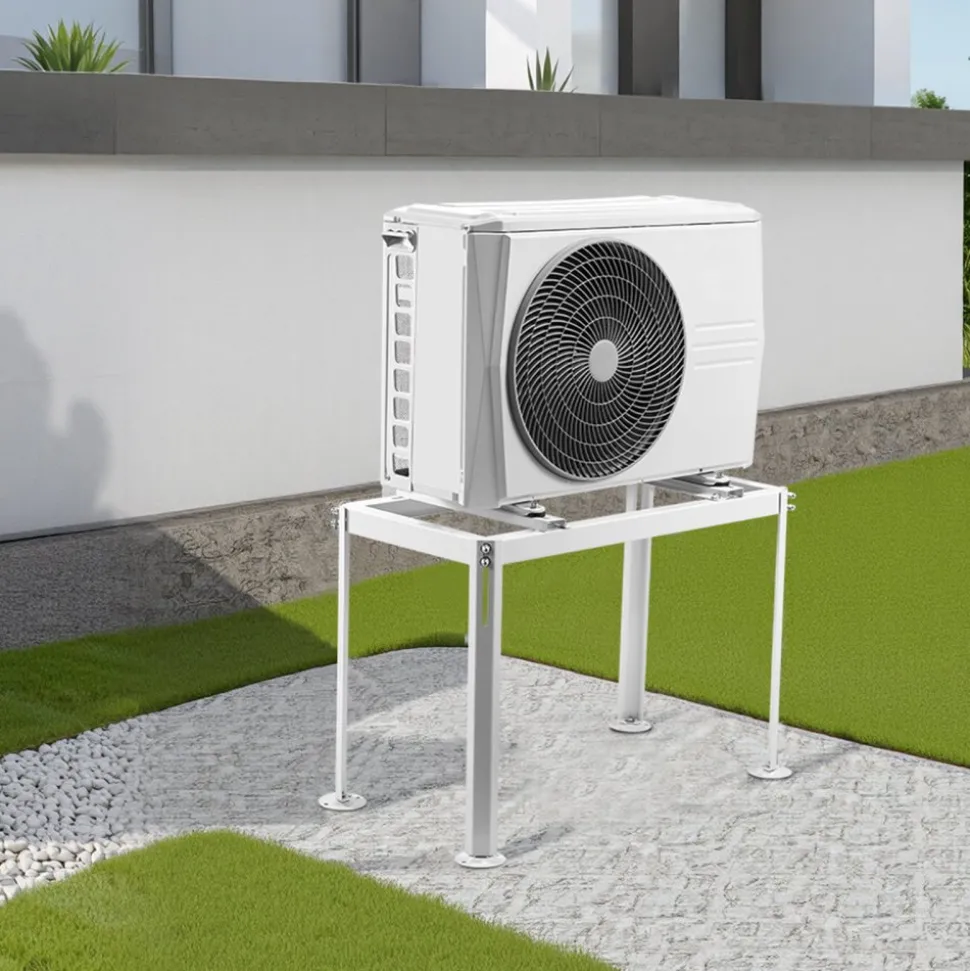VEVOR Mini Split Ground Stand, Adjustable Anti-Vibration Mini Split Stand for 9000-18000 BTU Ductless Air Conditioner Heat Pump, Heavy Duty AC Base Bracket Floor Mount w/ 441LBS Max. Load Capacity