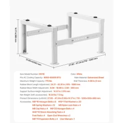VEVOR Mini Split Ground Stand, Adjustable Anti-Vibration Mini Split Stand for 9000-24000 BTU Ductless Air Conditioner Heat Pump, Heavy Duty AC Base Bracket Floor Mount w/ 551LBS Max. Load Capacity