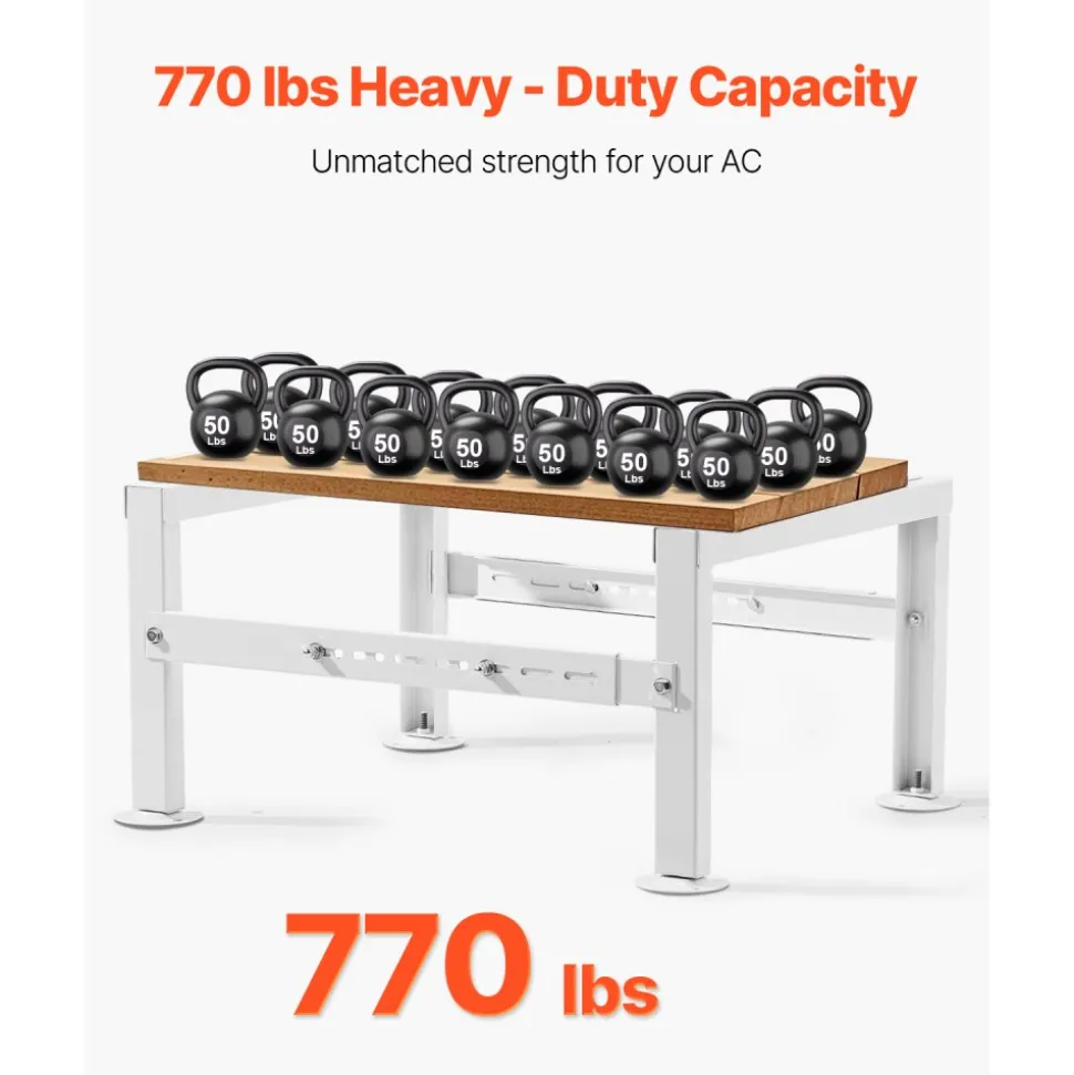 VEVOR Mini Split Ground Stand, Adjustable Anti-Vibration Mini Split Stand for 9000-24000 BTU Ductless Air Conditioner Heat Pump, Heavy Duty AC Base Bracket Floor Mount w/ 551LBS Max. Load Capacity